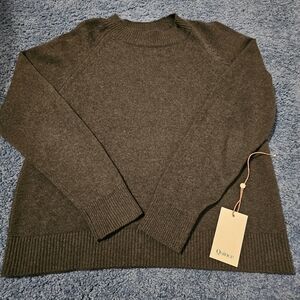 Quince Women's Dark Gray Mock Neck Sweater